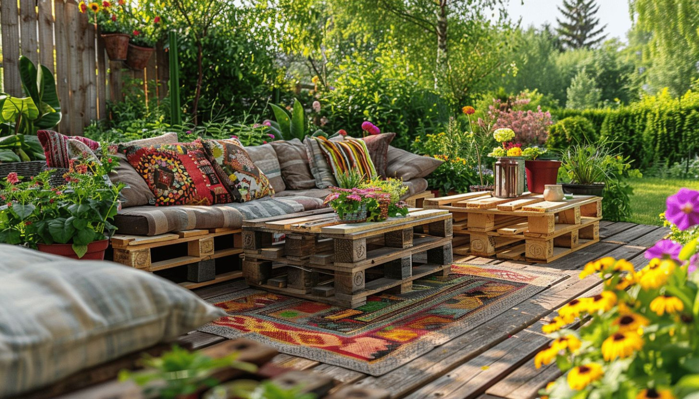 Utilisation créative des palettes en jardinage projets DIY pour meubles et décorations de jardin écologiques